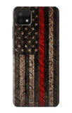 Samsung Galaxy A22 5G Hard Case Fire Fighter Metal Red Line Flag Graphic