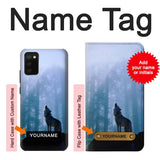 Samsung Galaxy A02s, M02s Hard Case Wolf Howling in Forest with custom name