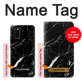 Samsung Galaxy A02s, M02s Hard Case Black Marble Graphic Printed with custom name