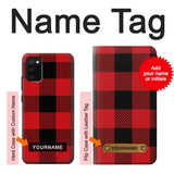 Samsung Galaxy A02s, M02s Hard Case Red Buffalo Check Pattern with custom name
