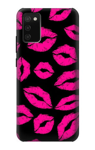 Samsung Galaxy A02s, M02s Hard Case Pink Lips Kisses on Black