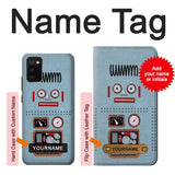 Samsung Galaxy A02s, M02s Hard Case Retro Robot Toy with custom name