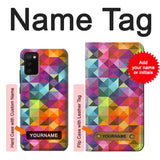 Samsung Galaxy A02s, M02s Hard Case Abstract Diamond Pattern with custom name