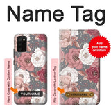 Samsung Galaxy A02s, M02s Hard Case Rose Floral Pattern with custom name