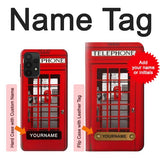 Samsung Galaxy A32 5G Hard Case Classic British Red Telephone Box with custom name