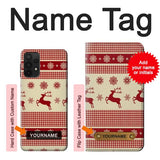 Samsung Galaxy A32 5G Hard Case Christmas Snow Reindeers with custom name
