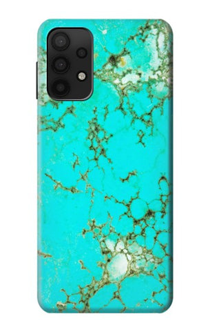 Samsung Galaxy A32 5G Hard Case Turquoise Gemstone Texture Graphic Printed