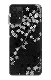 Samsung Galaxy A32 5G Hard Case Japanese Style Black Flower Pattern