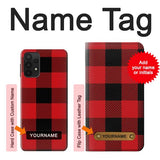 Samsung Galaxy A32 5G Hard Case Red Buffalo Check Pattern with custom name