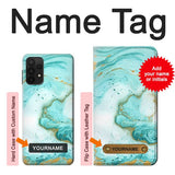 Samsung Galaxy A32 5G Hard Case Green Marble Graphic Print with custom name