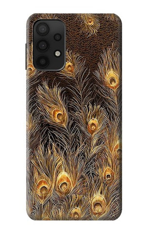 Samsung Galaxy A32 5G Hard Case Gold Peacock Feather