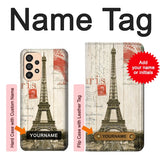Samsung Galaxy A33 5G Hard Case Eiffel Tower Paris Postcard with custom name