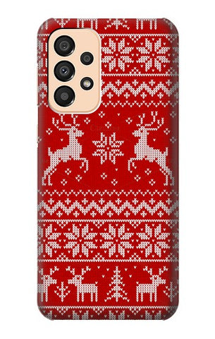 Samsung Galaxy A33 5G Hard Case Christmas Reindeer Knitted Pattern