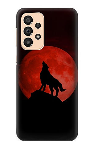 Samsung Galaxy A33 5G Hard Case Wolf Howling Red Moon