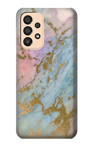 Samsung Galaxy A33 5G Hard Case Rose Gold Blue Pastel Marble Graphic Printed