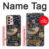 Samsung Galaxy A33 5G Hard Case William Morris Strawberry Thief Fabric with custom name