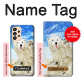 Samsung Galaxy A33 5G Hard Case Arctic Polar Bear in Love with Seal Paint with custom name