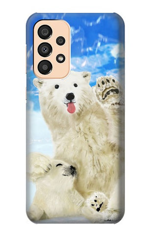 Samsung Galaxy A33 5G Hard Case Arctic Polar Bear in Love with Seal Paint