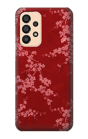 Samsung Galaxy A33 5G Hard Case Red Floral Cherry blossom Pattern