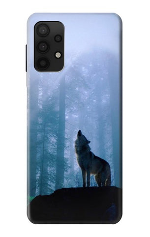 Samsung Galaxy A32 4G Hard Case Wolf Howling in Forest