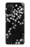 Samsung Galaxy A32 4G Hard Case Japanese Style Black Flower Pattern