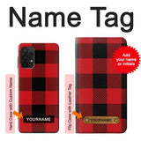 Samsung Galaxy A32 4G Hard Case Red Buffalo Check Pattern with custom name