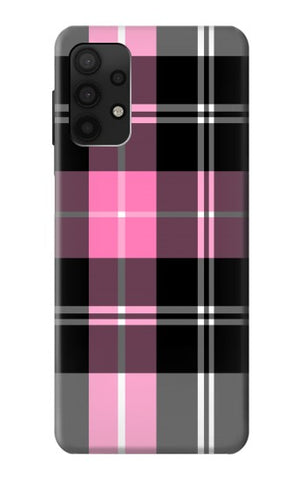 Samsung Galaxy A32 4G Hard Case Pink Plaid Pattern
