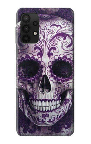 Samsung Galaxy A32 4G Hard Case Purple Sugar Skull