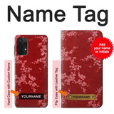 Samsung Galaxy A32 4G Hard Case Red Floral Cherry blossom Pattern with custom name