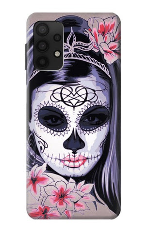 Samsung Galaxy A32 4G Hard Case Sugar Skull Steam Punk Girl Gothic