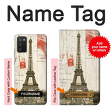 Samsung Galaxy A03S Hard Case Eiffel Tower Paris Postcard with custom name