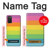 Samsung Galaxy A03S Hard Case Rainbow Pattern with custom name