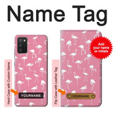 Samsung Galaxy A03S Hard Case Pink Flamingo Pattern with custom name