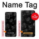 Samsung Galaxy A03S Hard Case Black Roses with custom name