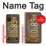 Samsung Galaxy A03S Hard Case Vintage Car License Plate with custom name