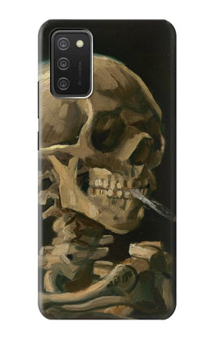 Samsung Galaxy A03S Hard Case Vincent Van Gogh Head Skeleton Cigarette