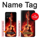 Samsung Galaxy A42 5G Hard Case Fire Guitar Burn with custom name