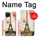 Samsung Galaxy A42 5G Hard Case Eiffel Tower Paris Postcard with custom name