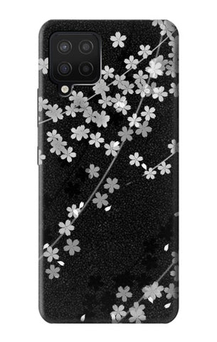 Samsung Galaxy A42 5G Hard Case Japanese Style Black Flower Pattern