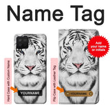Samsung Galaxy A42 5G Hard Case White Tiger with custom name