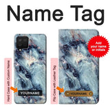 Samsung Galaxy A42 5G Hard Case Blue Marble Texture with custom name