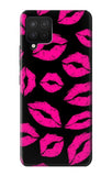 Samsung Galaxy A42 5G Hard Case Pink Lips Kisses on Black