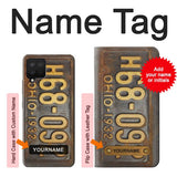 Samsung Galaxy A42 5G Hard Case Vintage Car License Plate with custom name