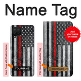 Samsung Galaxy A42 5G Hard Case Firefighter Thin Red Line American Flag with custom name