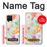 Samsung Galaxy A42 5G Hard Case Pastel Floral Flower with custom name