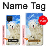 Samsung Galaxy A42 5G Hard Case Arctic Polar Bear in Love with Seal Paint with custom name