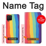 Samsung Galaxy A42 5G Hard Case Cute Vertical Watercolor Rainbow with custom name