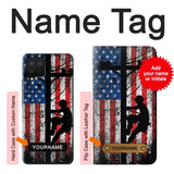 Samsung Galaxy A42 5G Hard Case Electrician Lineman American Flag with custom name