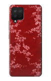 Samsung Galaxy A42 5G Hard Case Red Floral Cherry blossom Pattern