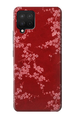 Samsung Galaxy A42 5G Hard Case Red Floral Cherry blossom Pattern